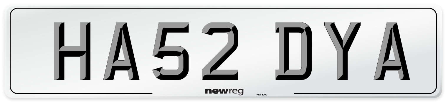 HA52 DYA Number Plate from New Reg